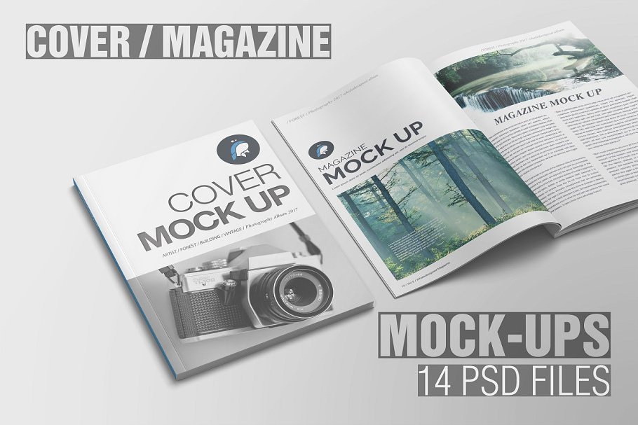 14 Magazine Styles Mockup PSD