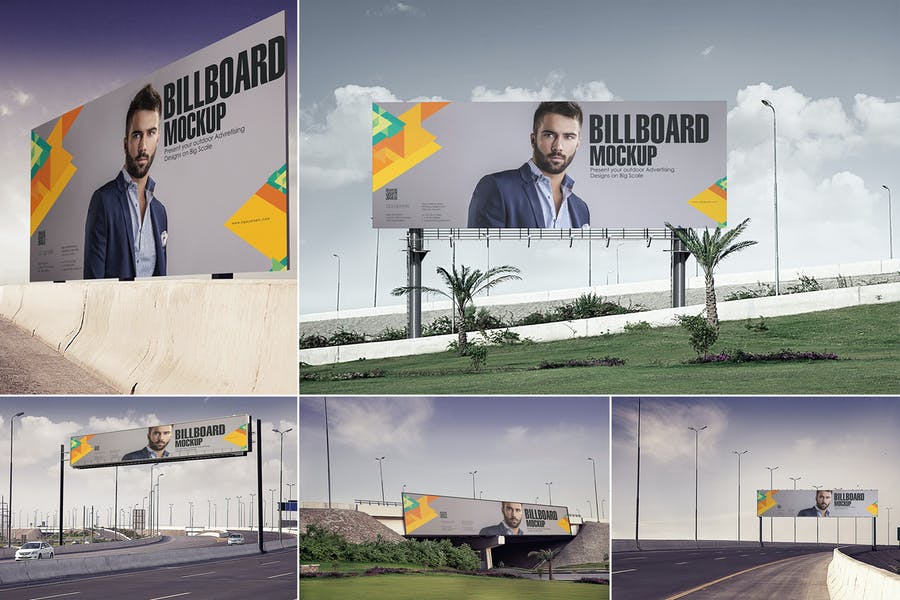 5 Billboard Mockup Scenes