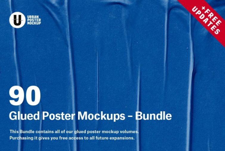 99 Glued Posters Mockup Bundle
