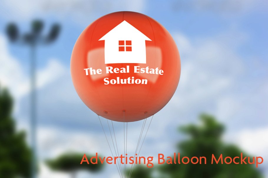 Balloon Ad Presentation Mockup