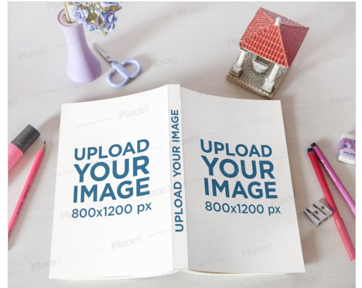 Book on Table Mockup PSD
