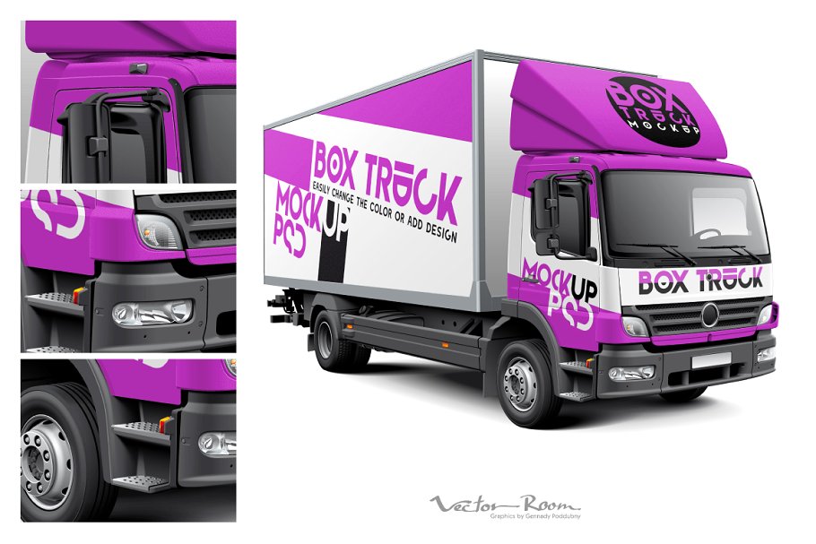 Box Truck Mockup PSD