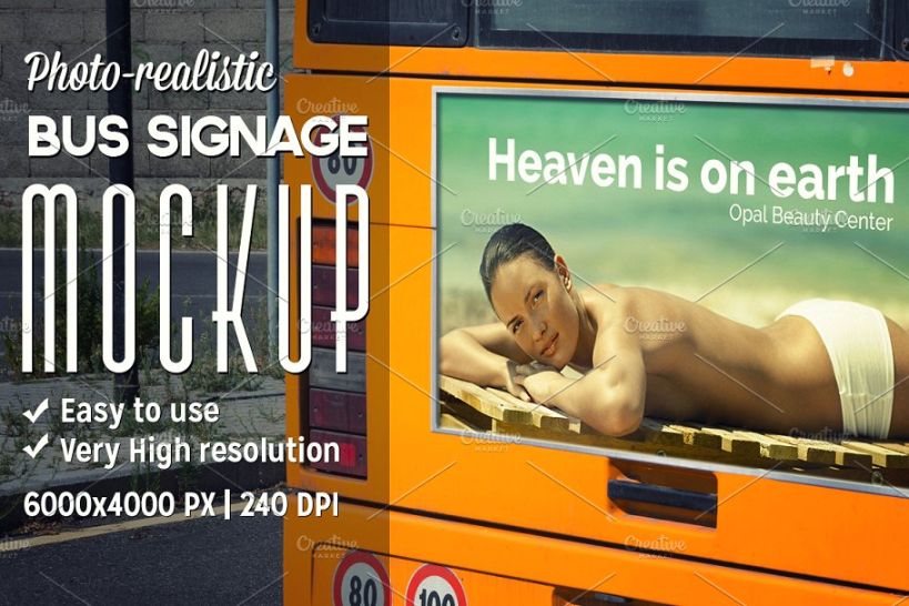 Bus Signage Ad Mockup PSD
