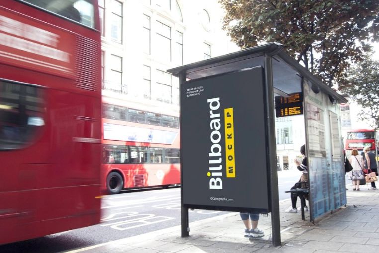 Bus Stop Billboard Mockup PSD
