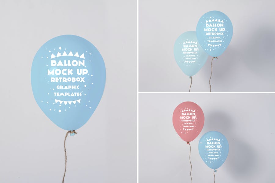 Clean Balloon Branding Mockup PSD