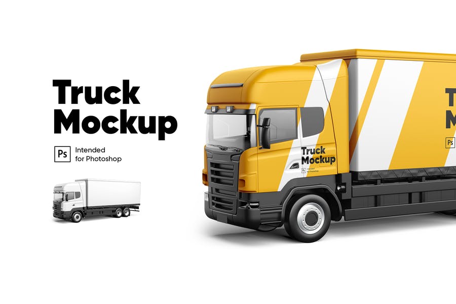 Customizable Truck Mockup PSD
