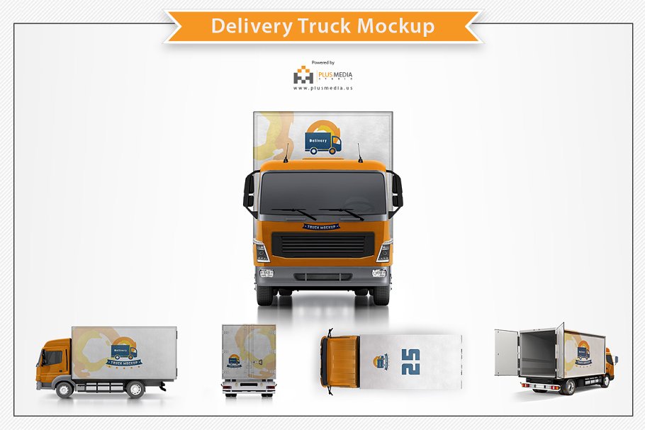 Delivery Truck Mockup PSD