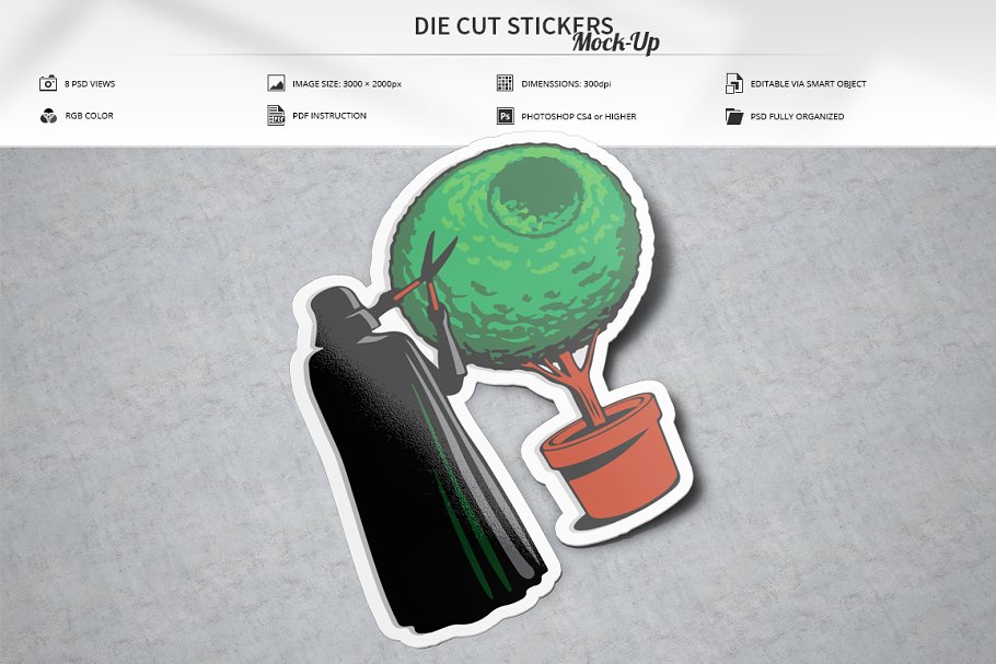 Die Cut Sticker Mockup Pack