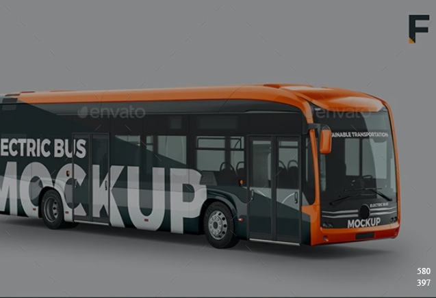 Electric Bus Branding Mockup