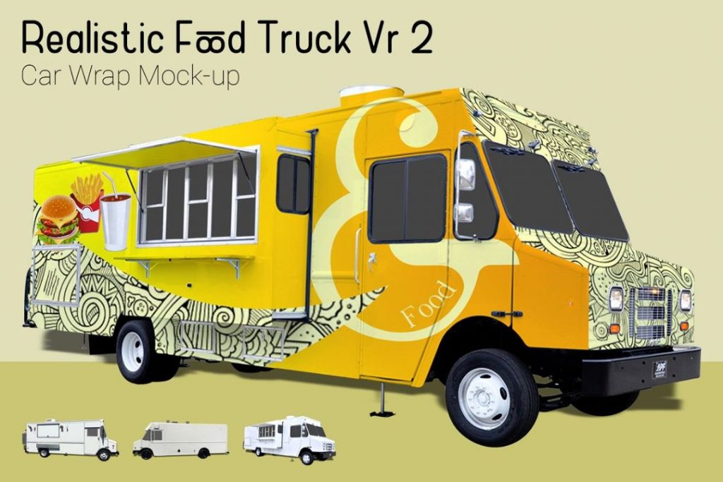 Food Truck Wrap Mockup PSD