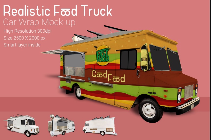 Food Truck Wrap Mockup for Branding