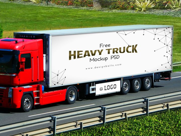 Free Heavy Truck Mockup PSD