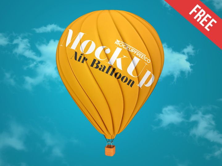 Free Hot Air Balloon Mockup PSD