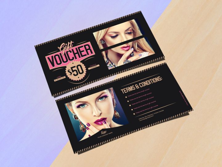 Free Voucher Template and Mockup PSD