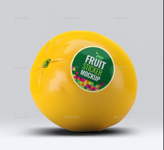 Fruit Sticker Mockup PSD