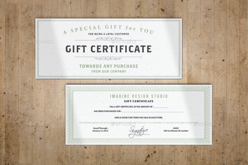 Gift Certificate Mockup PSD