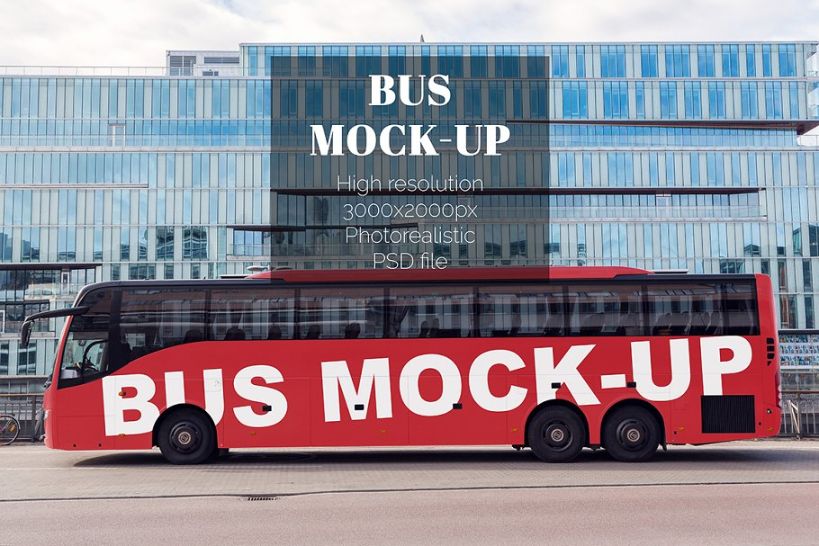 High Resolution Bus Branding Mockup