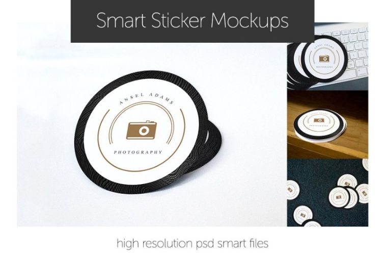High Resolution Smart Stickers Mockup