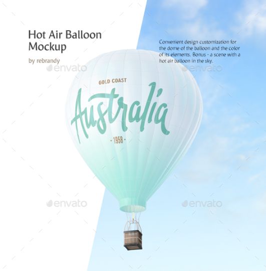 Hot Air Balloon PSD Template