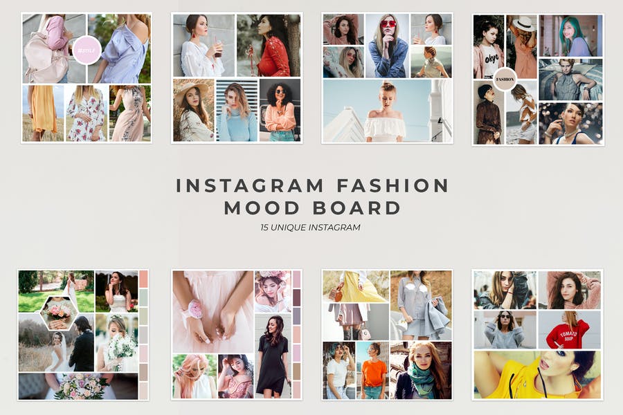 Instagram Fashion Mood Board Mockup PSD