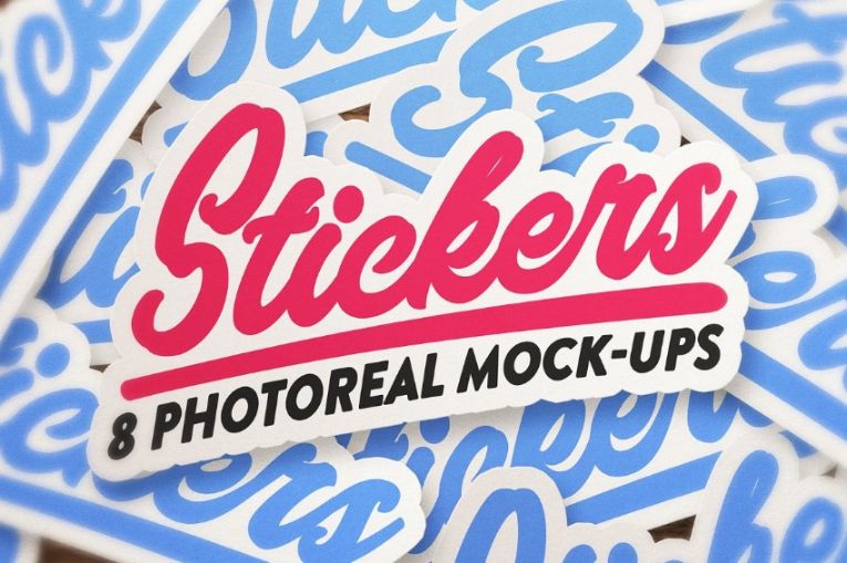 Photoreal Sticket and Logo Mockup Bundle