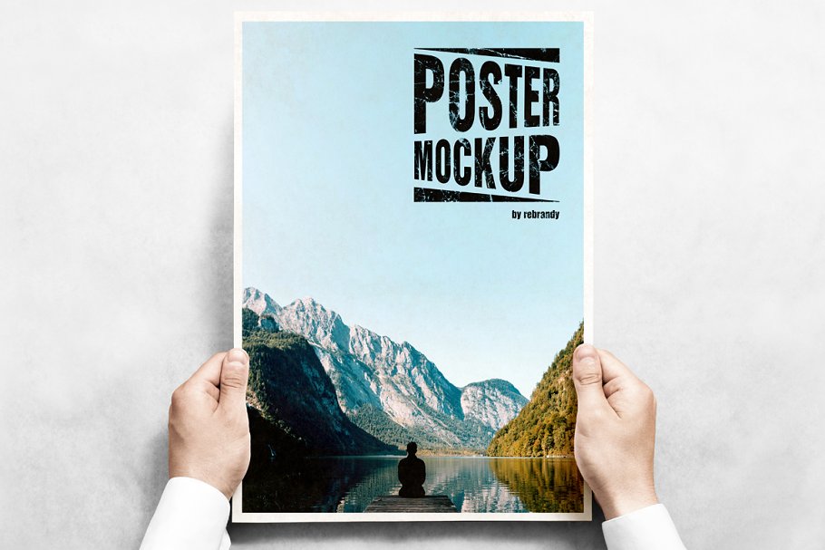 Poster in Hand Mockup PSD