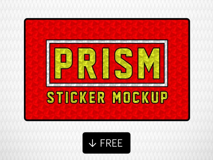 Prism Sticker Branding Mockup PSD