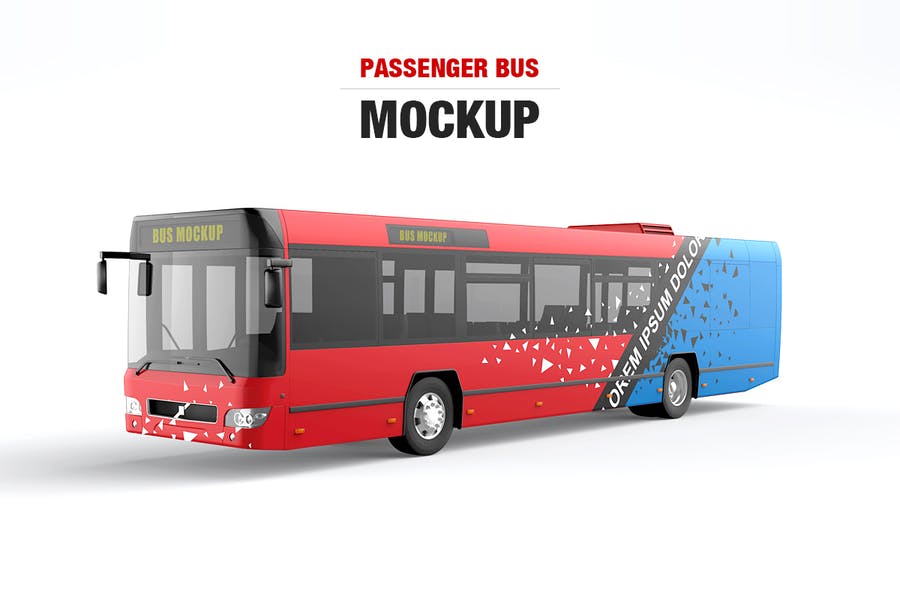 Professional Passenger Bus Mockup