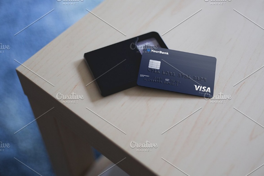 Realistic Credit Card Mockup PSD