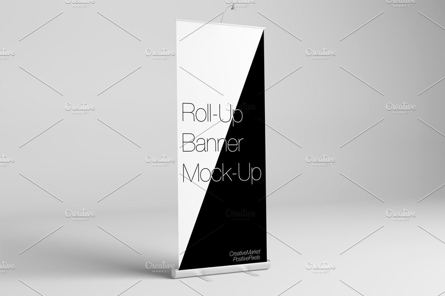 Realistic Roll Up Banner Mockup PSD