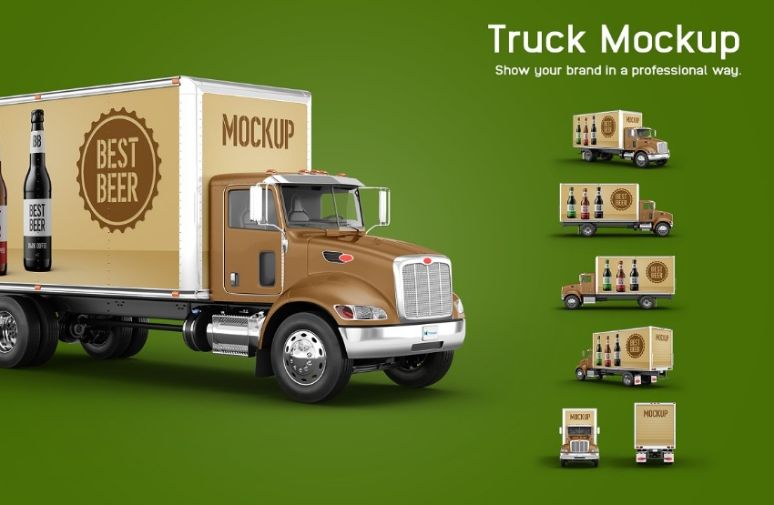 Realistic Truck Mockup PSD