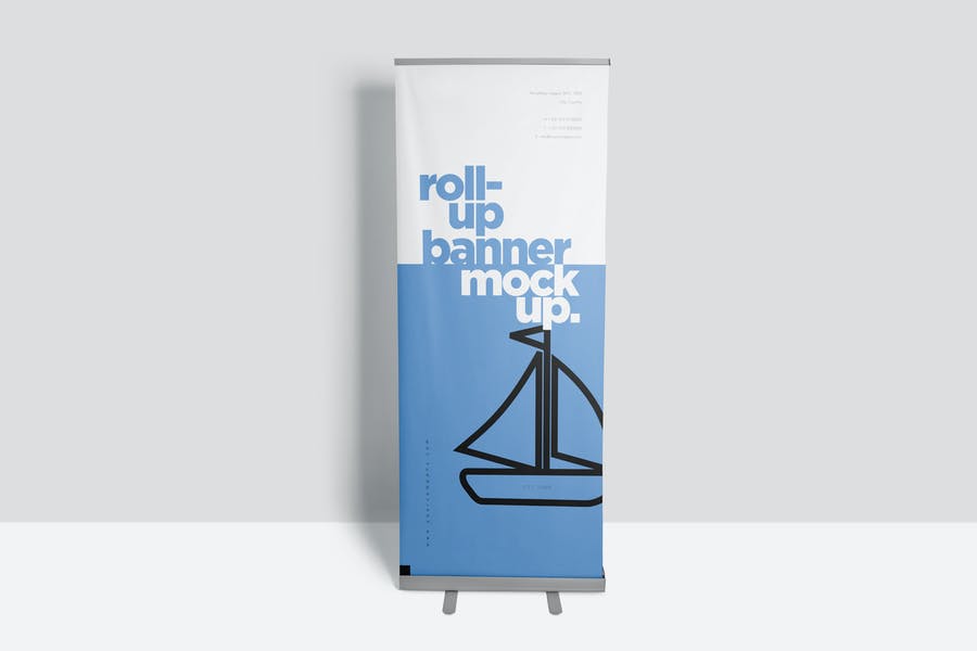 Roll Up Bannner Ad Mockup PSD