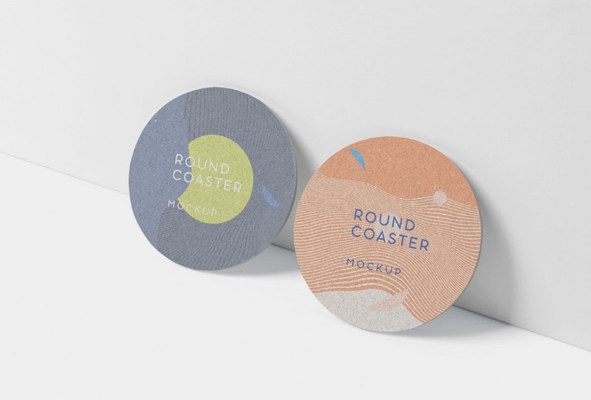 Round Coaster Mockup PSD for Branding