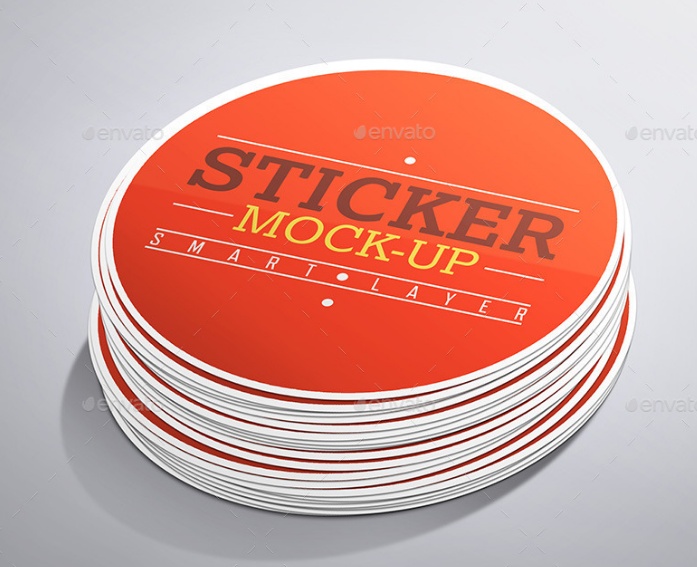 Stack of Stickers Mockup