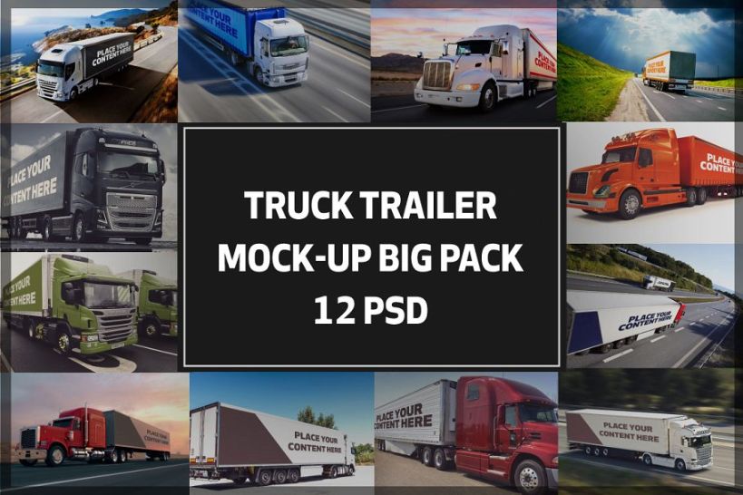 Truck Trailer Branding Mockup
