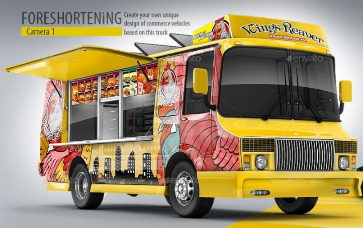 Uniqued Food Truck Branding PSD