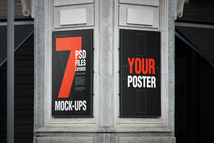 Urban Poster Billboard Mockup PSD