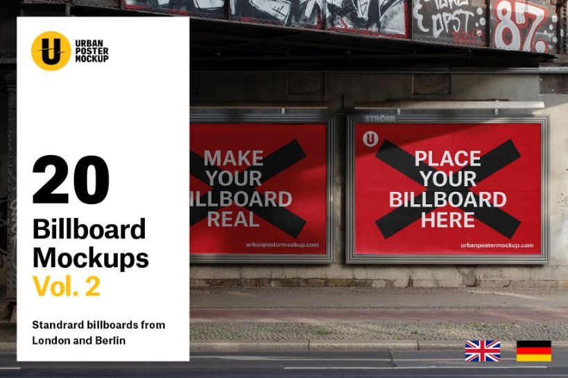 20 Urban Billboard Poster Mockups