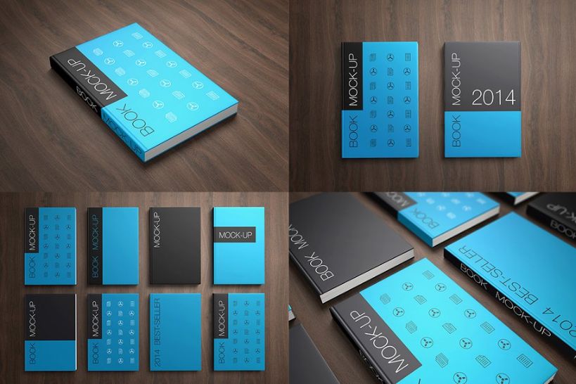 8 Photo Realistic Book Cover Mockups