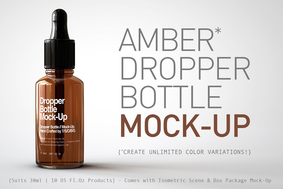 Amber Dropper Bottle Mockups