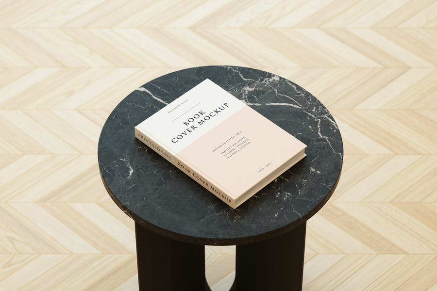 Book Cover on Table Mockup 