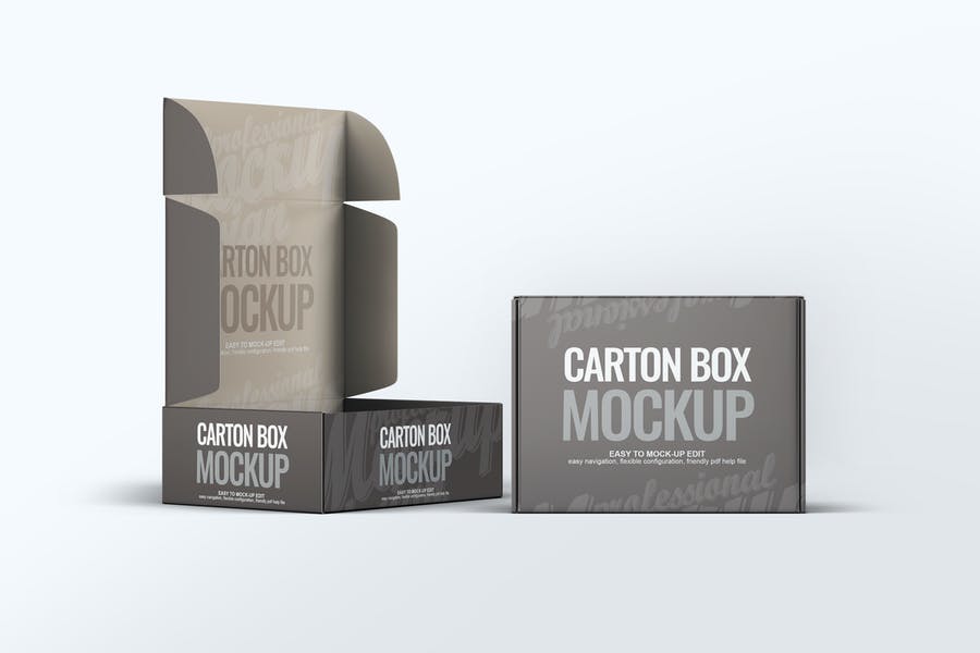 Carton Box Mockup PSD