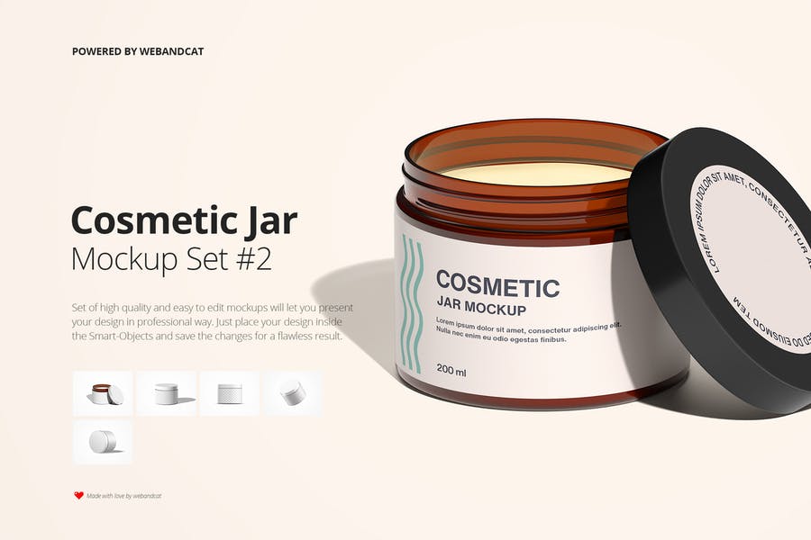 Cosmetics Jar Branding Mockup Set