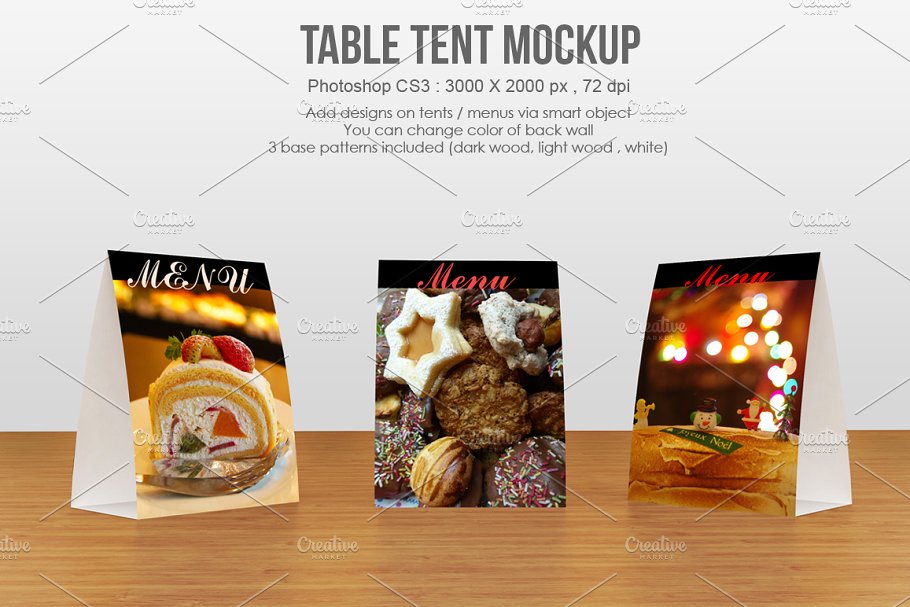 Easy Editable Table Menu Mockups
