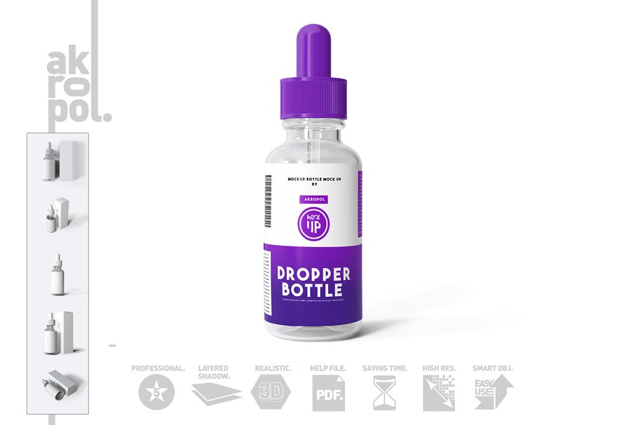 Fast Editable Dropper Bottle Mockups