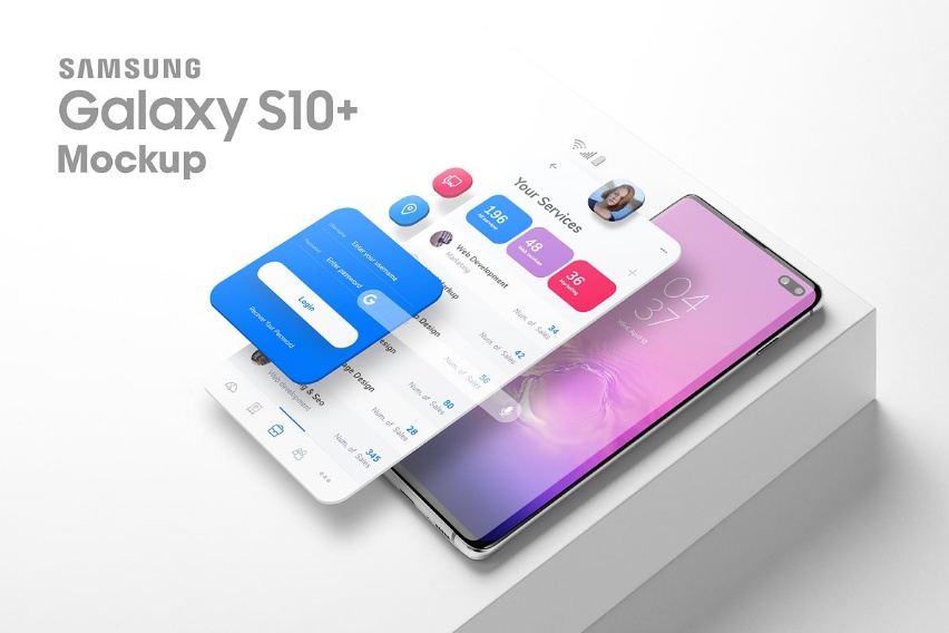 Galaxy S10 App Mockup PSD