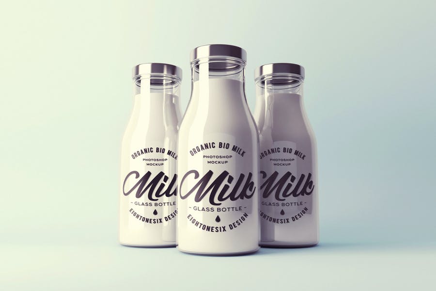High Resolution Milk Bottle Templates