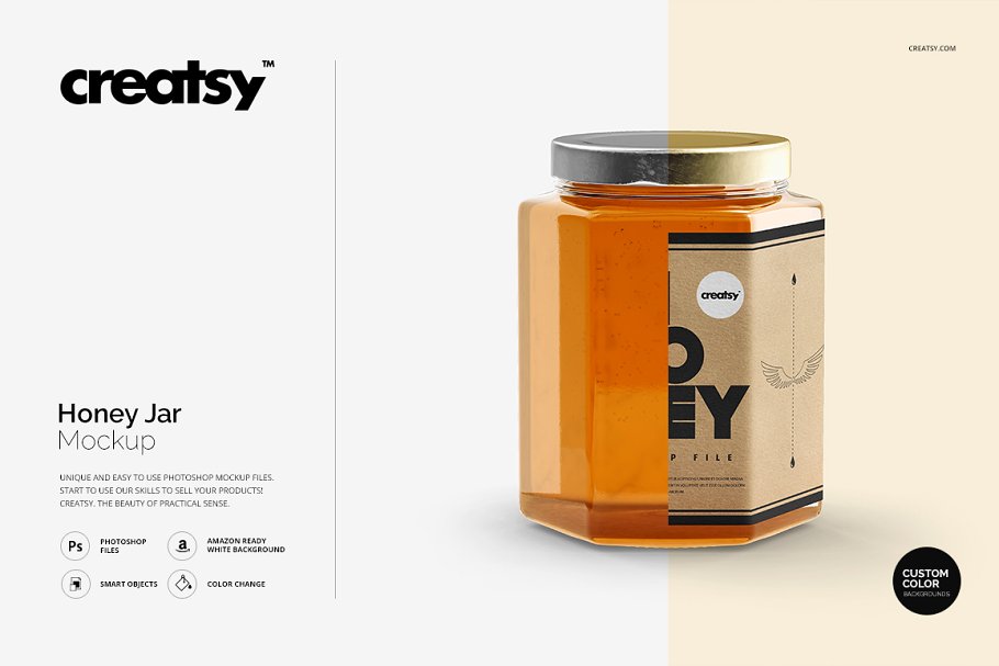 Honey Jar Branding Mockup PSD