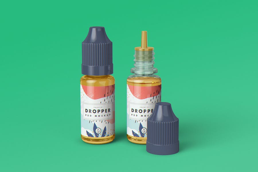Juice Dropper Bottle Mockup PSD