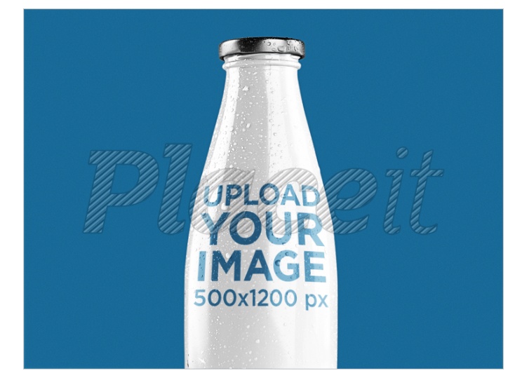 Milk Bottle on Solid Background Mockup